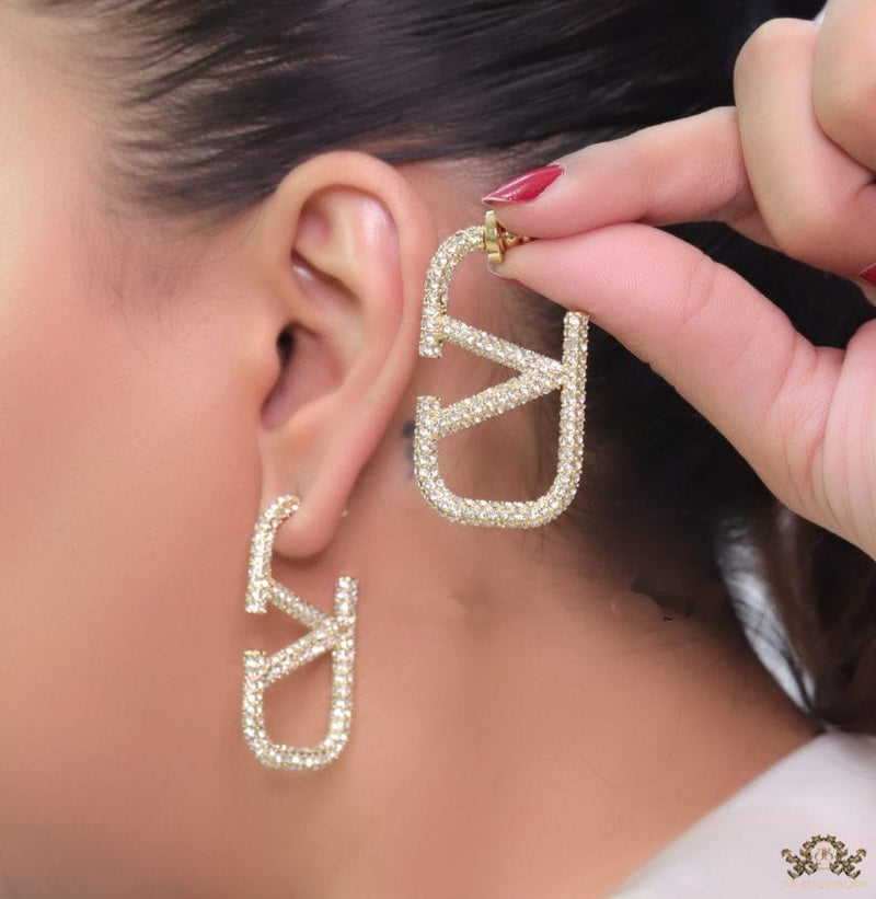 Branded Vlogo Signature Stone Earrings