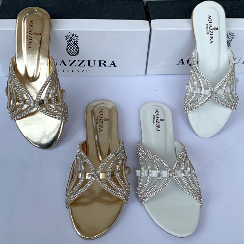 Aqua'zura Rhinestone Flats