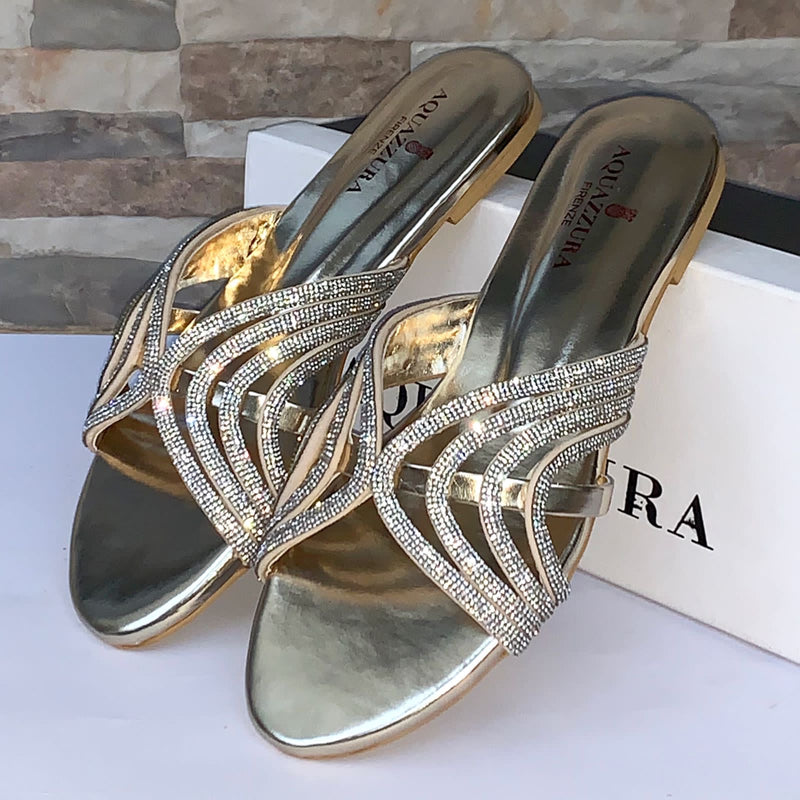 Aqua'zura Rhinestone Flats