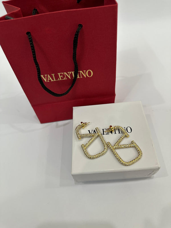 Branded Vlogo Signature Stone Earrings