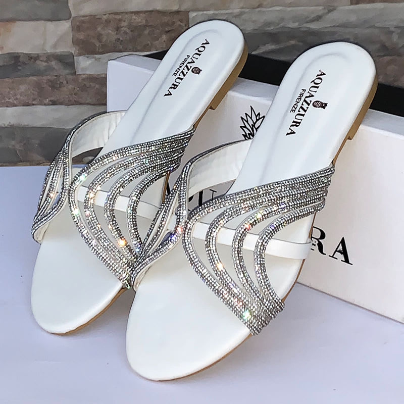 Aqua'zura Rhinestone Flats