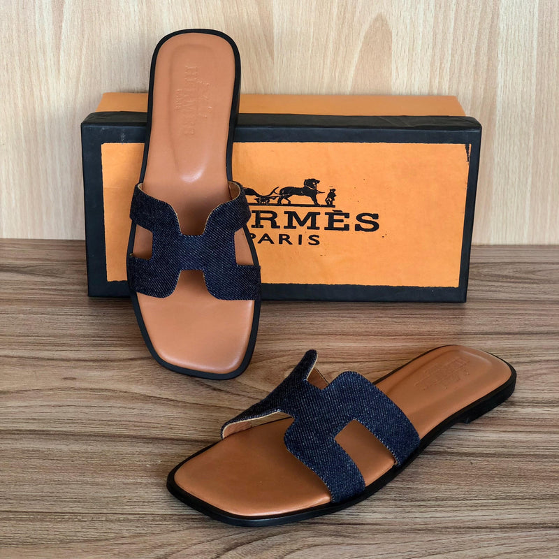 Premium Quality H Denim Flats